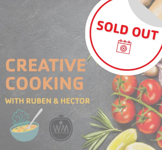 Event SOLD OUT. Tomatoes, pepper, herbs, and a bowl of soup.