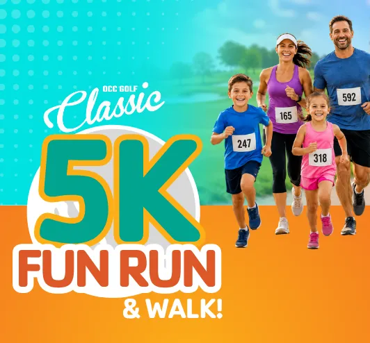 A family running a race together.