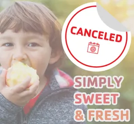 A little boy eating an apple. This class has been canceled.