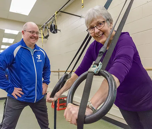 Two ForeverWell members doing strength exercises