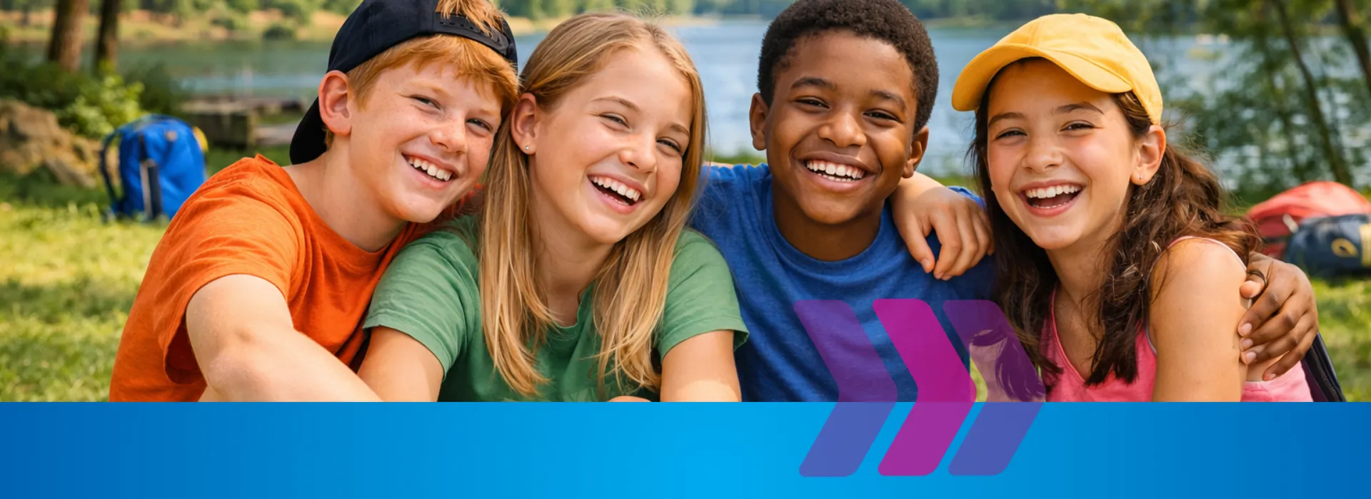 4 middle school kids enjoying the outdoors.